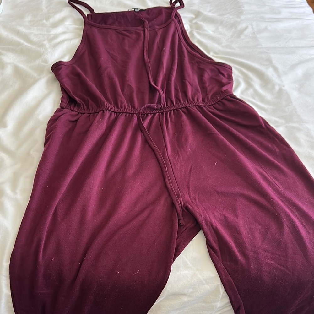 Women's Burgundy Jumpsuit